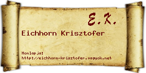 Eichhorn Krisztofer névjegykártya